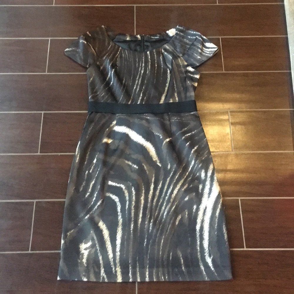 Tahari Silky CinchedWaist Dress with Cap Sleeves